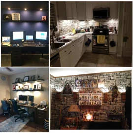 AIBOO Under Cabinet LED Puck Lighting Kit With Touch Dimmer Switch
