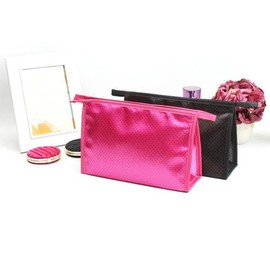 Black Pink Dot Simple Multi-purpose Pouch / 블랙 핑크 도트 심플 파우치 다용도