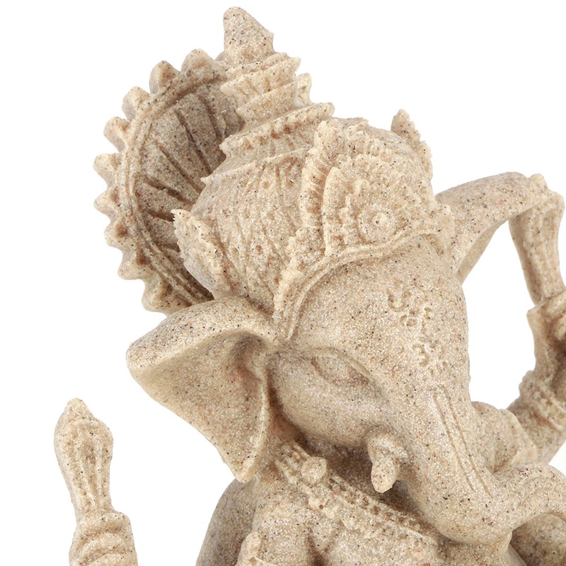 Sandstone Resin Indian Ganesha Elephant God Statue Fengshui Buddha Sculpture