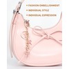 Popizard Bow Purse Charms Keychain - M Pink Bow Alphabet