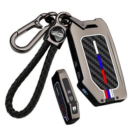 ontto Key Case with Key Fob Fits Kia Ceed Soul Forte Telluride K5 Seltos Niro Sportage NQ5 Sorento Optima Car Key Case Metal Protective Key Cover 3 Buttons A Black