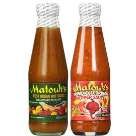 Matouk's West Indian Hot and Trinidad Scorpion Pepper Sauce 10oz (Pack of 2)