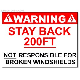 OwntheAvenue Warning Stay Back 200ft Truck Safety 18 Wheeler Vinyl Sticker Decal 10"