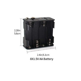 MulticoloredLED Paquete de 4 Soportes para Pilas AA con Conector de presión estándar Grueso, Tipo T, 12 V/9,6 V (Negro)