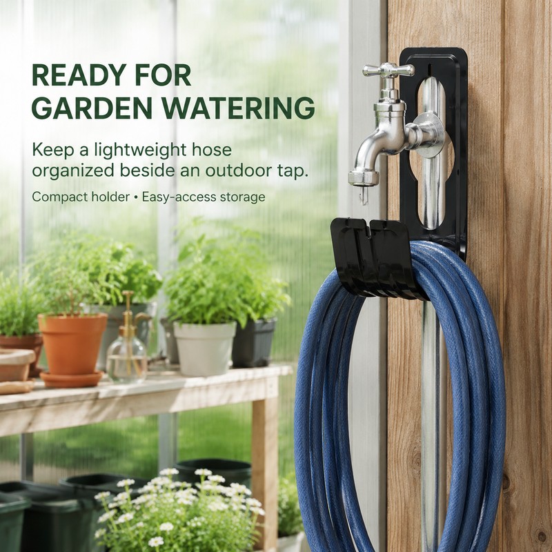 Wall Mount Garden Hose Holder for Outdoor Watering – Space-Saving