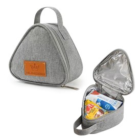 Liroyal Lunch Bag, Thermal Bag, Lunch Box, Rice Ball Case, Triangle Bento Bag, Thermal, Insulated, Large Capacity, Waterproof, Lightweight, Zippered, Simple, Stylish, Cute, Sandwich Shape, Breakfast,