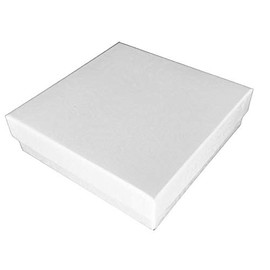 888 Display USA, Inc - 100 Qty Glossy White Cotton Filled Boxes - 3 1/4" x 2 1/4" x 1" - for Gifts/Merchandise/Jewelry/All Occasions