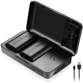 JYJZPB LP-E6N Battery Charger Case, 2-Pack LP-E6 Batteries Compatible with Canon EOS 5D Mark II, III, 5DS, 5DS R, 60D, 6D Mark II, 7D, 7D Mark II, 70D, 80D, R5, R6 Digital Cameras