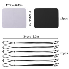 Glasses Strap (6 PCS) Eyeglasses String Holder Straps Rope Adjustable Sunglasses Lanyard Sports Eyeglass Strap Sunglass Lanyard Cord Neck Retainer with 2 Pcs Glasses cloth (Black)
