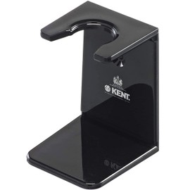 KENT VSB1 Small Black Plastic Shaving Brush Stand for Self Adhesive Hang Drying Shave Brush. Essential Part of Any Mens Shaving Kit, Shaving Brush Holder Extends Natural Bristle Shaving Brushes Life