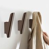 FCOWK Wall Hooks 4 Pack Coat Hooks Mounted Walnut Wood