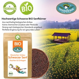 Organic Black Mustard Seeds 250 g – German Cultivation – Seasoning & Mustard Making – Peppermintman