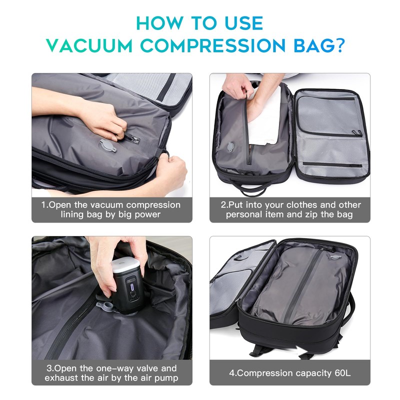 BANGE Air Vacuum Backpack with Pump,Seal Air Packing Vacuum System