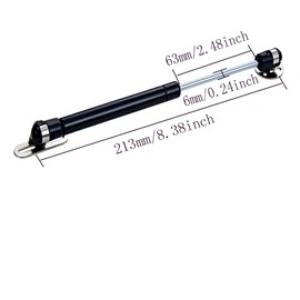 200N/45 lb 8 inch Length Gas Support Cabinet Hinged Safety Lift Support, Soft Open and Lower Cover Support and Cushioning Telescopic Cabinet Door Rubber Head Gas Spring Support Black - (4 Pcs)