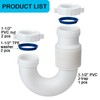 (1 Pack-White) eflyefly 1-1/2 inch J Adjustable Bend for Kitchen