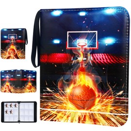 Basketball Card Binder 9 Pocket, Trading Card Binder with Sleeves, Sports Card Binder Collectible Trading Card Albums Fits 900 Cards with 50 Removable Sleeves