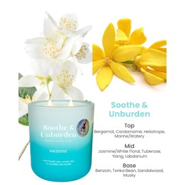 M&SENSE Jasmine & YlangYlang Aromatherapy Candle for Soothing 14.1oz 80 Hours Natural Soy Wax Long Lasting Spiritual Healing Candles Highly Scented for Housewarming Gifts & Relaxing