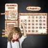 Fancy Land Rustic Classroom Calendar Bulletin Board Set Wood Grain