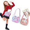 Little Girls Kids Toddler Unicorn Fuzzy Plush Crossbody Purse Rainbow
