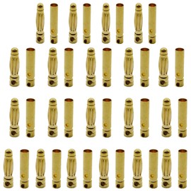 Yiqigou 20 Pairs Gold Plated 3mm 3.0mm Banana Plug Bullet Male Female Connector for ESC Lipo Battery