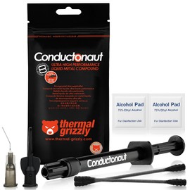 Thermal Grizzly Conductonaut Thermal Grease - 1Gram Set + Extra Applicators - Made in Germany - Liquid Metal Thermal Paste for Cooling The CPU, GPU (Conductonaut) (1g Combo)