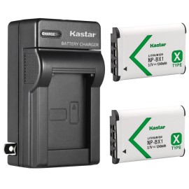 Kastar NP-BX1 Battery or Wall Charger for Sony Cyber-shot DSC-RX100M4 (RX100 IV), HX400 - 1 Charger + 2 Batteries