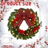 Dingion 14 Inch Christmas Lighted Wreath with Large Buffalo Plaid