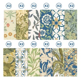 12*12 Vintage Spring Vine Scrapbook Paper Spring Pattern Paper Pad - 24 Sheets Double-Sided Vintage Journal Paper Origami Paper CardStock Paper for DIY Origami Decorative Craft Paper.