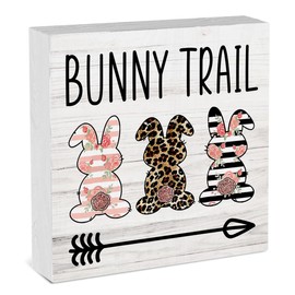 Easter Bunny Decorations for Home Farmhouse Easter Decor Easter Decor for Tiered Tray Bunnies Decor Easter Office Decorations Funny Easter Sign 5 x 5 inches