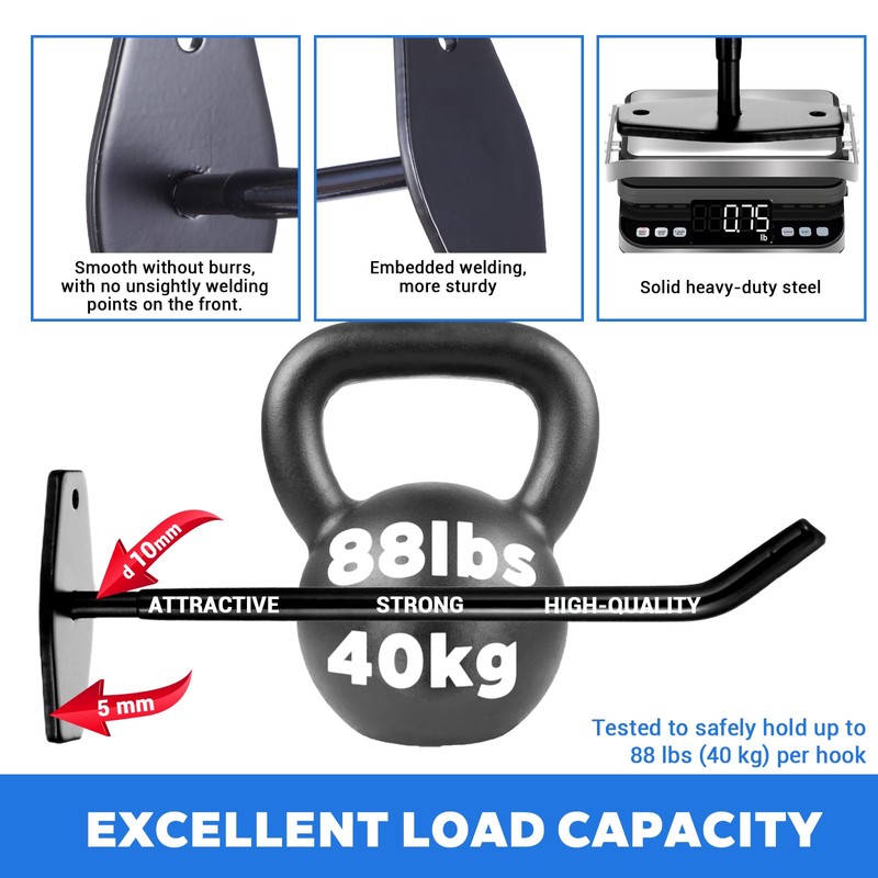 HOFURME 4-Pack Tire Rack Wall Mount, Heavy Duty Hooks for