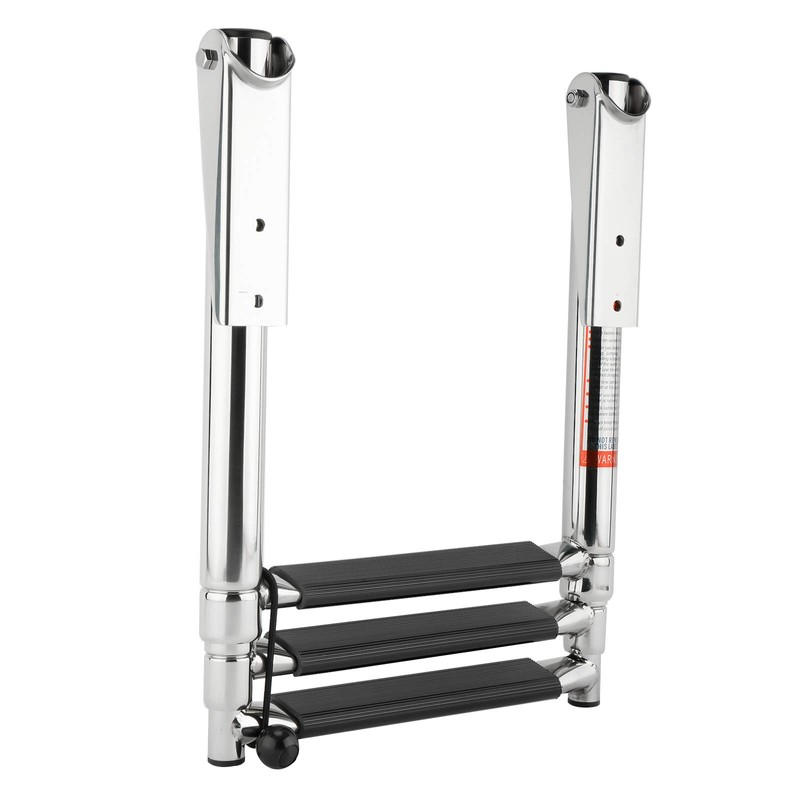 Amarine Made 3 Step Stainless Steel Telescoping Marine Boat Ladder