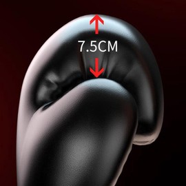 Premium Boxing Training Gloves Sparring Muay Fight Punching Bag Mitts Comfort and Protection, Black, 8oz