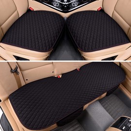 Car Seat Cushion Seat Covers Universal Linen Seat Covers Front Seat Covers Rear Seat Covers Breathable Car Vehicle Seat Protector Black (2 Front Seat Covers)