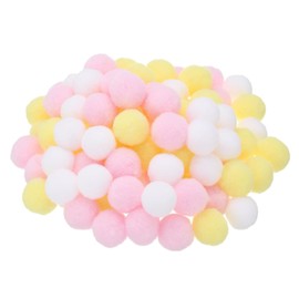 20mm hairballs for handicrafts, about 200 pieces, fluffy pastel balls, colored mini pompoms for crafts, colored pompoms, for decorating, sewing, DIY, creative crafts, light pink, yellow, white (White, Pink, Yellow)