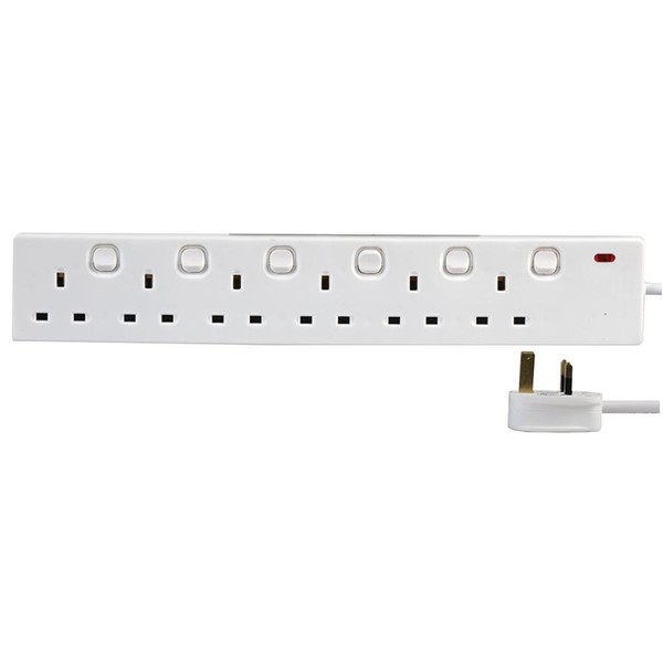 pro elec 2 m 6 Gang Switched Extension Lead -