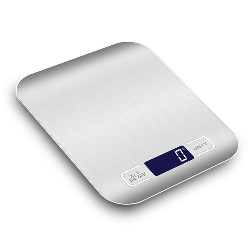 Kitchen Digital Scale Stainless Steel 10kg Waterproof White Backlight LCD