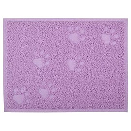 DM Cat Litter Box Debris Catcher Mat,Kitty Scatter Control Rug,16x12 Inches,5 Colors Available (Purple)