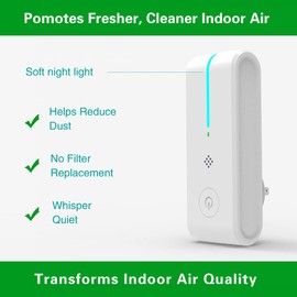 Pure Air - 3 Units-Mini Home Plug-in Air Purifier,Ionizer, Power Saving, Silent Suitable Portable for home, bathroom, living room, bedroom, hotel, pet room, toilet（White)