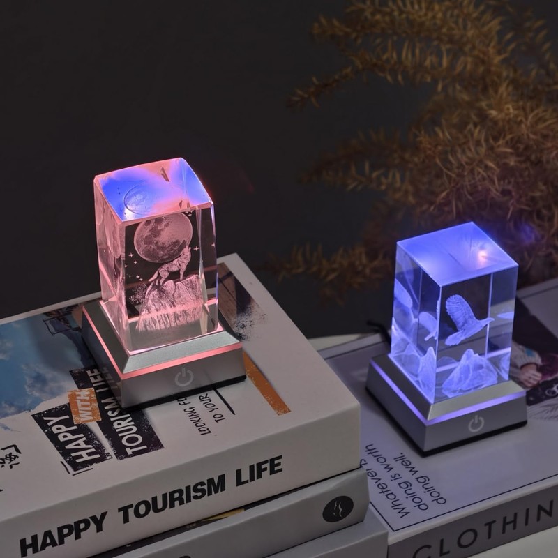 vskikris Museum-Style Lighting Base for Feng Shui Crystals - USB/Battery