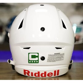 Green C Captain Patch Style Vinyl Football Helmet Decal - Set of 5 Helmet Decals