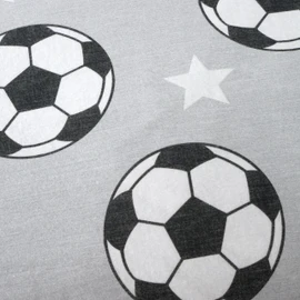 Catherine Lansfield Brushed Cotton Football Stars Double Fitted Sheet Grey