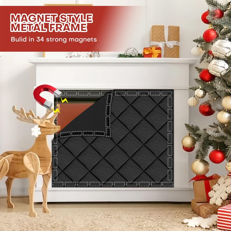 Magnetic Fireplace Cover for Energy Saving, Magnetic Fireplace Blanket for