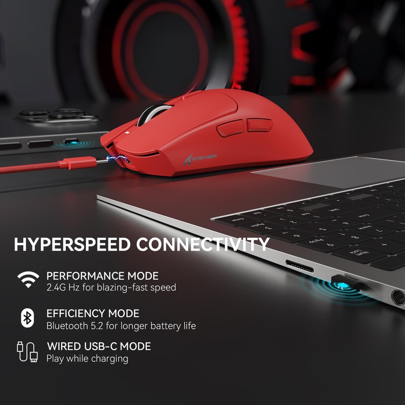 Attack Shark X1 Wireless Gaming Mouse with RGB Charging Dock,