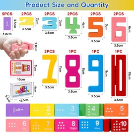 20PCS Wooden Number Building Blocks Stacking Toys for 3+ Years Old Kids,Math Learning Games Digital Building Blocks 1-10,Balance Competition Toys,Birthday Party Favors for Boys Girls
