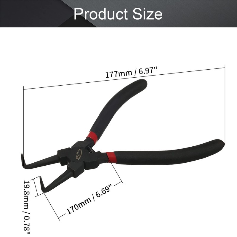 Utoolmart Internal Snap Ring Plier Angled Retaining Ring Pliers Bent