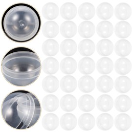 COHEALI Empty Round Clear Capsules 28MM Fillable Easter Eggs Lotto Game Raffle Ball Toy for Gumball Machine Easter Party Favor 100pcs