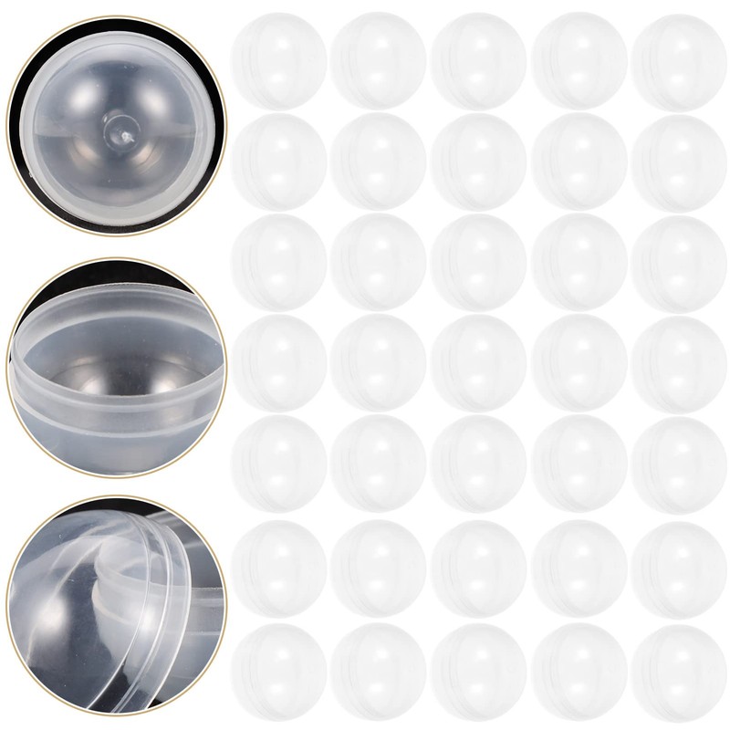 COHEALI Empty Round Clear Capsules 28MM Fillable Easter Eggs Lotto
