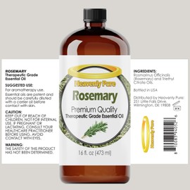 Heavenly Pure - Rosemary Essential Oil 16 oz Large Bottle for Diffuser, Hair and Body Care - 473 ml