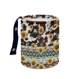 Pensura Aztec Sunflowers Car Trash Storage Box Waterproof Hanging Car Garbage Bag Mini Car Interior Accessories Trash Can for Car Compatible with Most Cars,Easy to Install