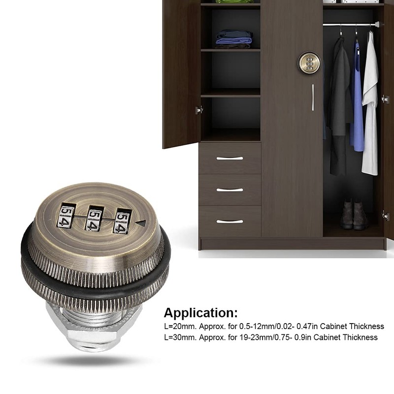 Cam Lock with Code Combination, Mechanical Lock with 3 Digits,